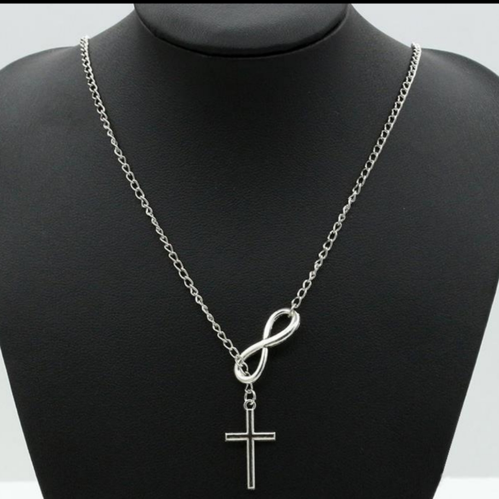 Silver Infinity Cross Necklace